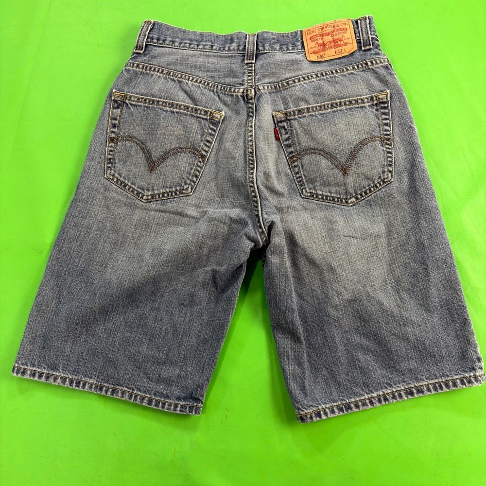 Levis 569 Loose Straight Denim Shorts Mens 31 Blue Baggy Jorts Skater 100 Cotton